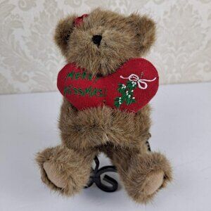 Mary Boyds Bear Head Bean Collection Thinkin' Of Ya Series "Merry Kissmas" Heart